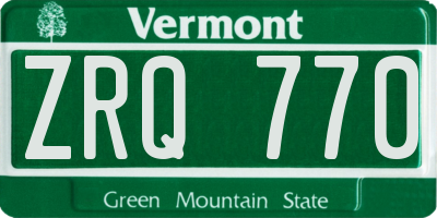 VT license plate ZRQ770