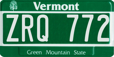 VT license plate ZRQ772