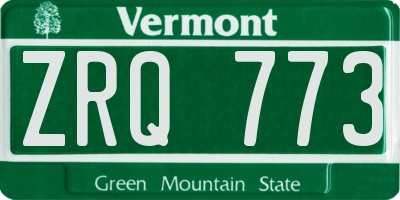 VT license plate ZRQ773