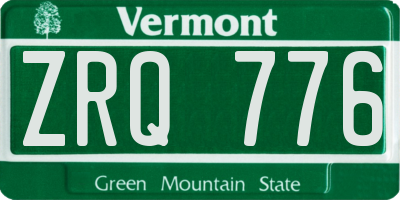 VT license plate ZRQ776