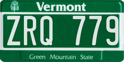 VT license plate ZRQ779