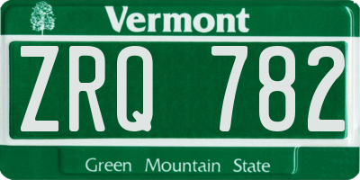 VT license plate ZRQ782