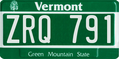 VT license plate ZRQ791