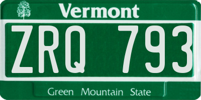 VT license plate ZRQ793