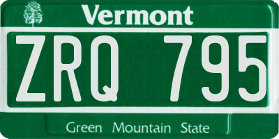 VT license plate ZRQ795