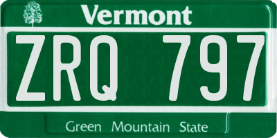 VT license plate ZRQ797
