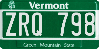 VT license plate ZRQ798