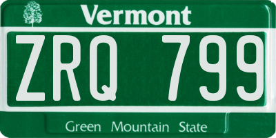VT license plate ZRQ799