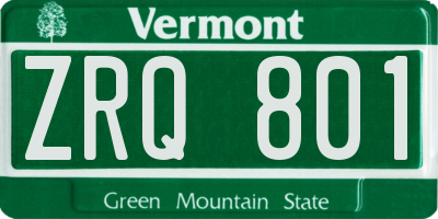 VT license plate ZRQ801