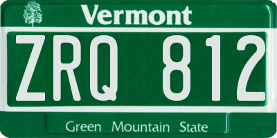 VT license plate ZRQ812