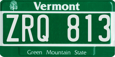 VT license plate ZRQ813