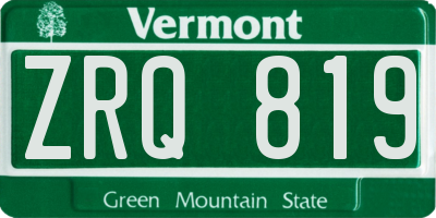 VT license plate ZRQ819