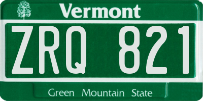 VT license plate ZRQ821