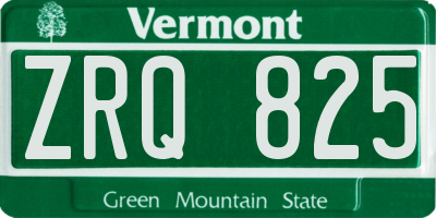 VT license plate ZRQ825