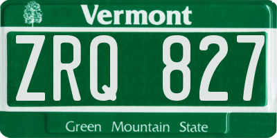 VT license plate ZRQ827