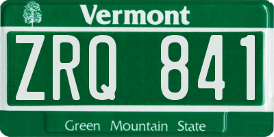 VT license plate ZRQ841