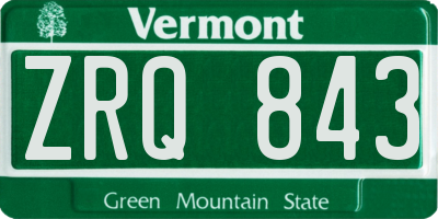 VT license plate ZRQ843