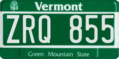 VT license plate ZRQ855