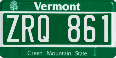 VT license plate ZRQ861