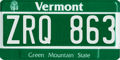 VT license plate ZRQ863