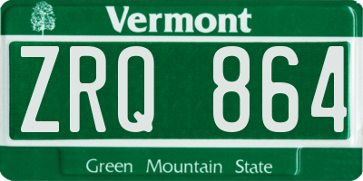 VT license plate ZRQ864