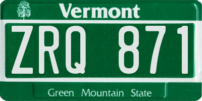 VT license plate ZRQ871