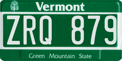 VT license plate ZRQ879