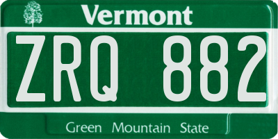 VT license plate ZRQ882
