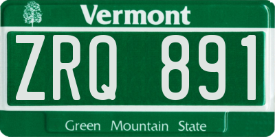 VT license plate ZRQ891