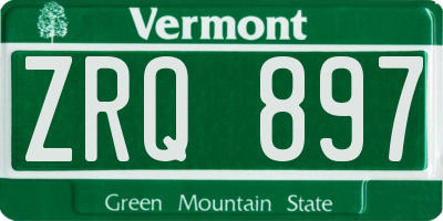 VT license plate ZRQ897