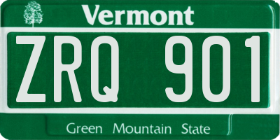 VT license plate ZRQ901
