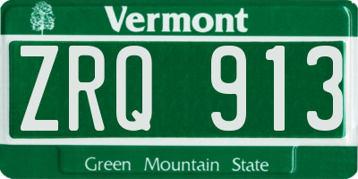 VT license plate ZRQ913