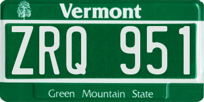 VT license plate ZRQ951