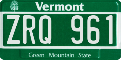 VT license plate ZRQ961
