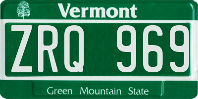 VT license plate ZRQ969