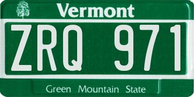 VT license plate ZRQ971