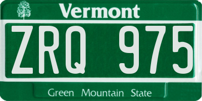 VT license plate ZRQ975