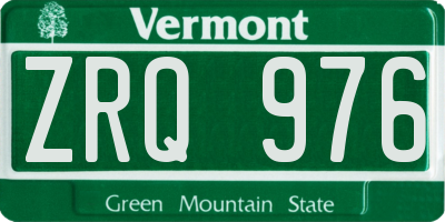VT license plate ZRQ976
