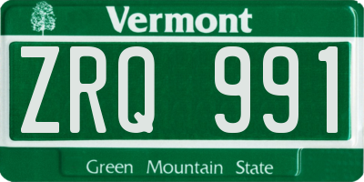 VT license plate ZRQ991