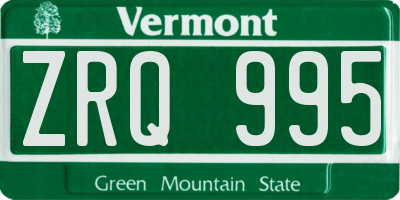 VT license plate ZRQ995