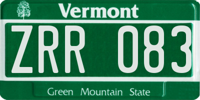 VT license plate ZRR083