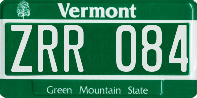 VT license plate ZRR084