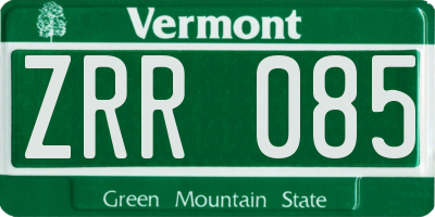 VT license plate ZRR085