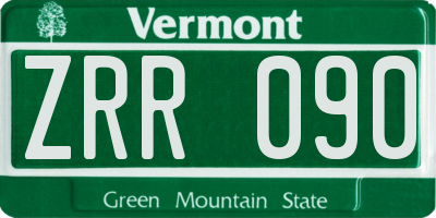 VT license plate ZRR090