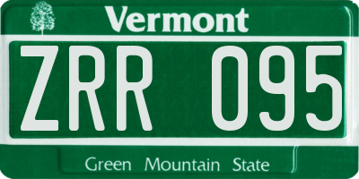 VT license plate ZRR095