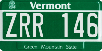 VT license plate ZRR146
