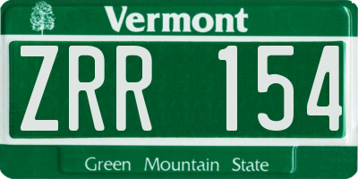 VT license plate ZRR154