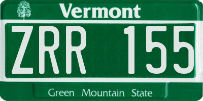 VT license plate ZRR155