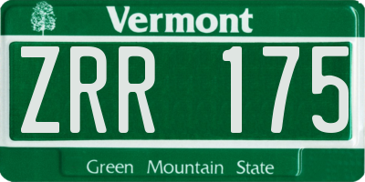 VT license plate ZRR175