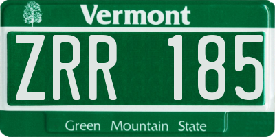 VT license plate ZRR185